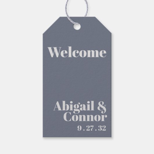 Minimal moderne Soft Gray Blue Lavender Typografie Geschenkanhänger (Vorderseite)