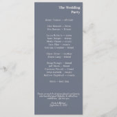 Minimal moderne Soft Gray Blue Lavender Typografie Programm (Rückseite)