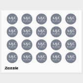 Minimal moderne Soft Gray Blue Lavender Typografie Runder Aufkleber (Blatt)