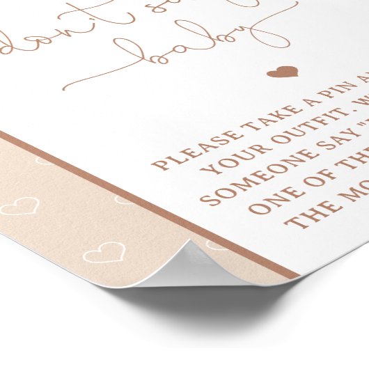 Minimal moderne Teddy Bear nicht Say Baby Game Poster (Ecke)