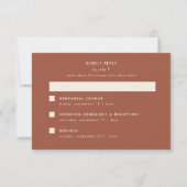 Minimal moderne Terracotta Hochzeit Multi-Event RSVP Karte (Vorderseite)