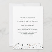 Minimal moderne Terrazzo Muster Grün rosa Hochzeit Einladung (Rückseite)