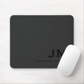 Minimal moderne trendy Monogram Black Out Mousepad (Mit Mouse)