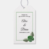 Minimal moderne tropische Vegetation Hochzeit Geschenkanhänger (Vorderseite)