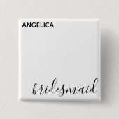 Minimal moderne Typografie Hochzeit Bridesmaid Ges Button (Vorderseite)