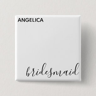 Minimal moderne Typografie Hochzeit Bridesmaid Ges Button
