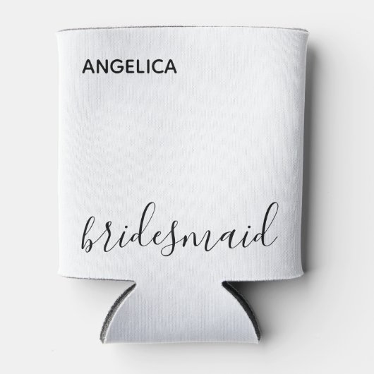 Minimal moderne Typografie Hochzeit Bridesmaid Ges Dosenkühler (Vorderseite)