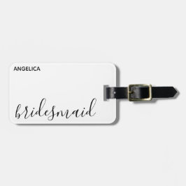 Minimal moderne Typografie Hochzeit Bridesmaid Ges Gepäckanhänger