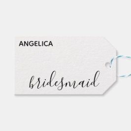 Minimal moderne Typografie Hochzeit Bridesmaid Ges Geschenkanhänger