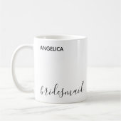 Minimal moderne Typografie Hochzeit Bridesmaid Ges Kaffeetasse (Links)
