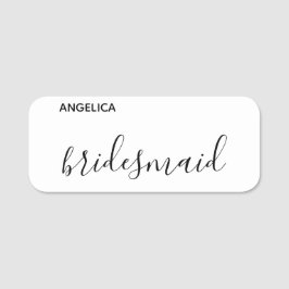 Minimal moderne Typografie Hochzeit Bridesmaid Ges Namensschild