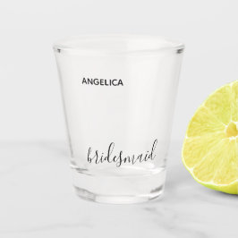Minimal moderne Typografie Hochzeit Bridesmaid Ges Schnapsglas