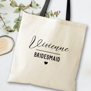 Minimal moderne Typografie Hochzeit Bridesmaid Ges Tragetasche