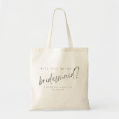 Minimal moderne Typografie Hochzeit Bridesmaid Ges Tragetasche (Vorne)