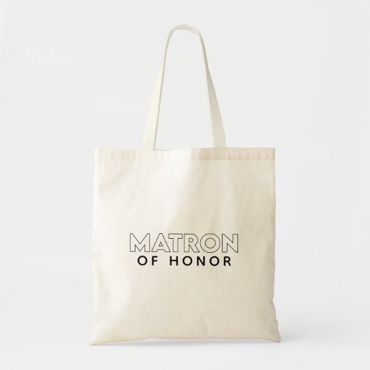 Minimal moderne Typografie Matron of Honorar Tote  Tragetasche (Vorne)
