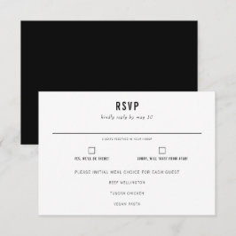 Minimal moderne Typografie - Wahl der Hochzeitsmah RSVP Karte
