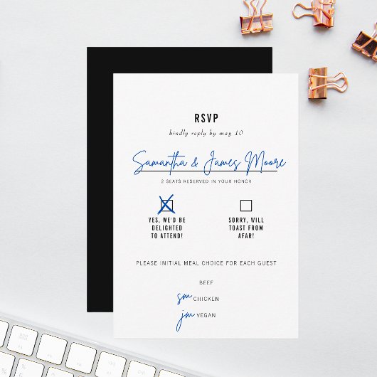 Minimal moderne Typografie - Wahl der Hochzeitsmah RSVP Karte