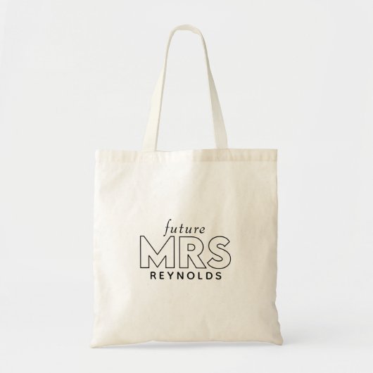 Minimal Moderne Typografie Zukunft Frau Tote Bag Tragetasche (Vorne)