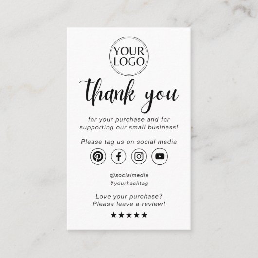 Minimal moderne Unternehmen Vielen Dank für die Be Visitenkarte (Vorderseite)