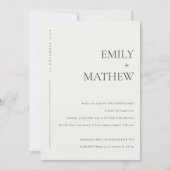 MINIMAL MODERNE VERLOBUNG DER SCHWARZEN UND WEISSE EINLADUNG (Vorderseite)