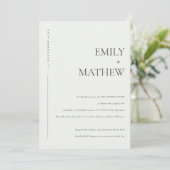 MINIMAL MODERNE VERLOBUNG DER SCHWARZEN UND WEISSE EINLADUNG (Stehend Vorderseite)