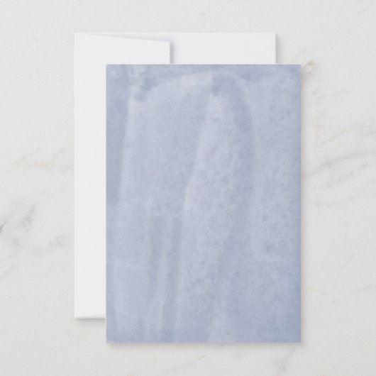 Minimal moderne Wasserfarbe Handgeschriebene blaue RSVP Karte (Rückseite)