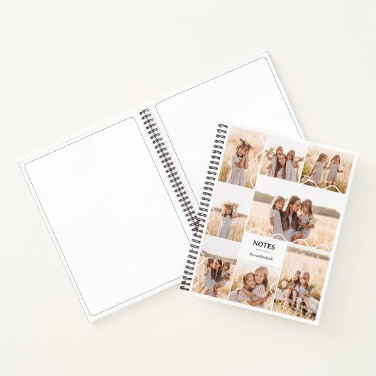 Minimal moderne Wavy Lines Multiple Foto Collage Notizblock (Innenseite)