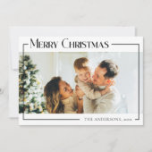 Minimal Moderne Weihnachtsfamilienfotokarte Feiertagskarte (Vorderseite)