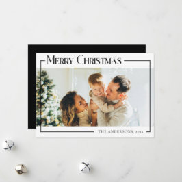 Minimal Moderne Weihnachtsfamilienfotokarte Feiertagskarte