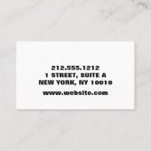 Minimal moderne weiße Fotografie Baby Visitenkarte (Rückseite)