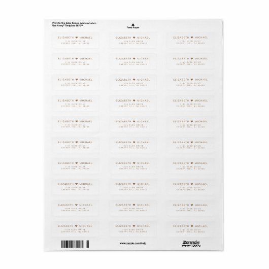 Minimal moderne White-Wedding-Rücksendeadresse (Vorne)