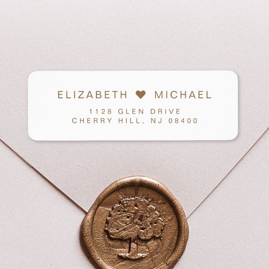 Minimal moderne White-Wedding-Rücksendeadresse