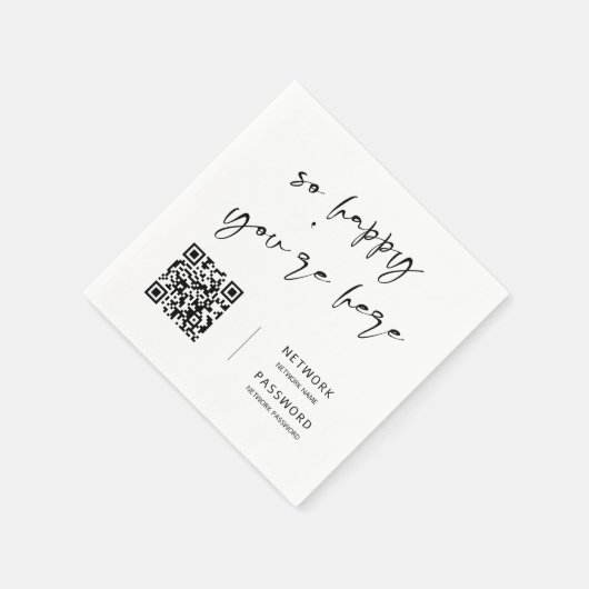 Minimal moderne WiFi-Kennwörter Hochzeit signieren Serviette (Ecke)