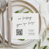 Minimal moderne WiFi-Kennwörter Hochzeit signieren Serviette