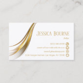 Minimal Moderner Beruflicher QR Code Gold Visitenkarte (Vorderseite)