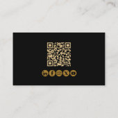 Minimal moderner Beruflicher QR-Code-Pilot Gold Visitenkarte (Rückseite)