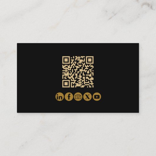 Minimal moderner Beruflicher QR-Code-Pilot Gold Visitenkarte (Rückseite)