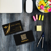 Minimal moderner Beruflicher QR-Code-Pilot Gold Visitenkarte