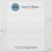 Minimal moderner blauer Kreis & weiß Briefkopf (Vorderseite)