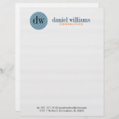 Minimal moderner blauer Kreis & weiß Briefkopf (Vorne/Hinten)