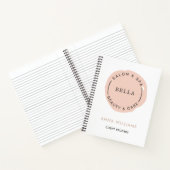 Minimal Moderner Blush Salon und Wellness-Center Notizblock (Innenseite)