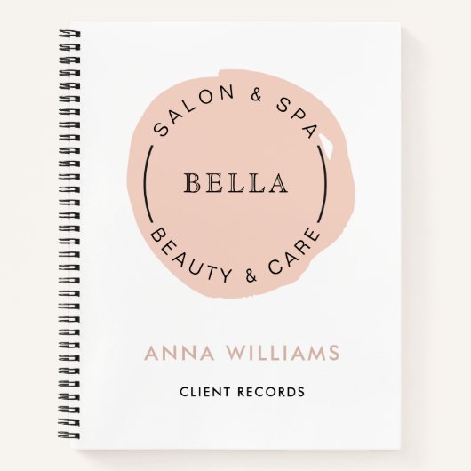 Minimal Moderner Blush Salon und Wellness-Center Notizblock (Vorderseite)