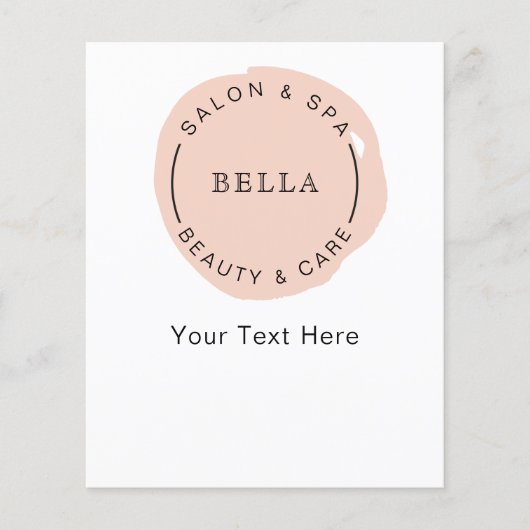 Minimal Moderner Blush Salon Wellness-Center Coupo Flyer (Vorne)