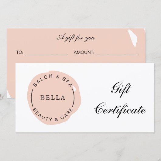 Minimal Moderner Blush Salon Wellness-Center Gesch (Vorne/Hinten)