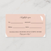 Minimal Moderner Blush Salon Wellness-Center Gesch Empfehlungskarte (Rückseite)