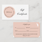 Minimal Moderner Blush Salon Wellness-Center Gesch Empfehlungskarte (Vorne/Hinten)