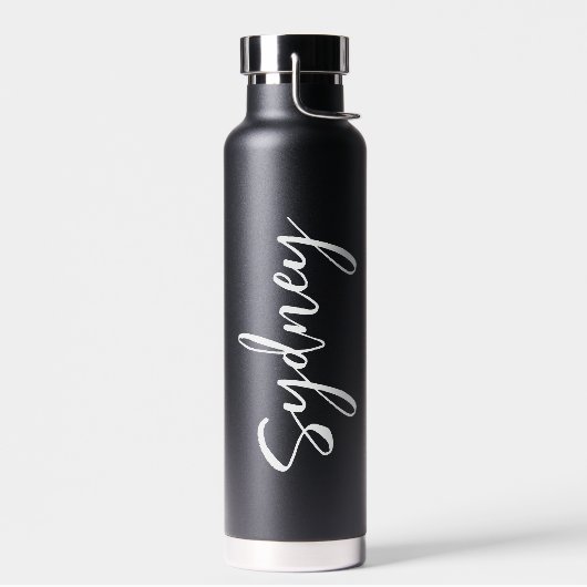 Minimal Moderner, eleganter Script-Personalisierte Trinkflasche (Links)