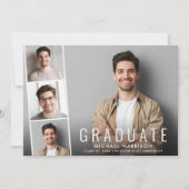 Minimal Moderner Foto Strip Abschluss Ankündigung (Vorderseite)