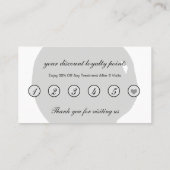 Minimal Moderner Gray Salon und Wellness-Center Lo Visitenkarte (Rückseite)