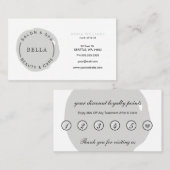 Minimal Moderner Gray Salon und Wellness-Center Lo Visitenkarte (Vorne/Hinten)